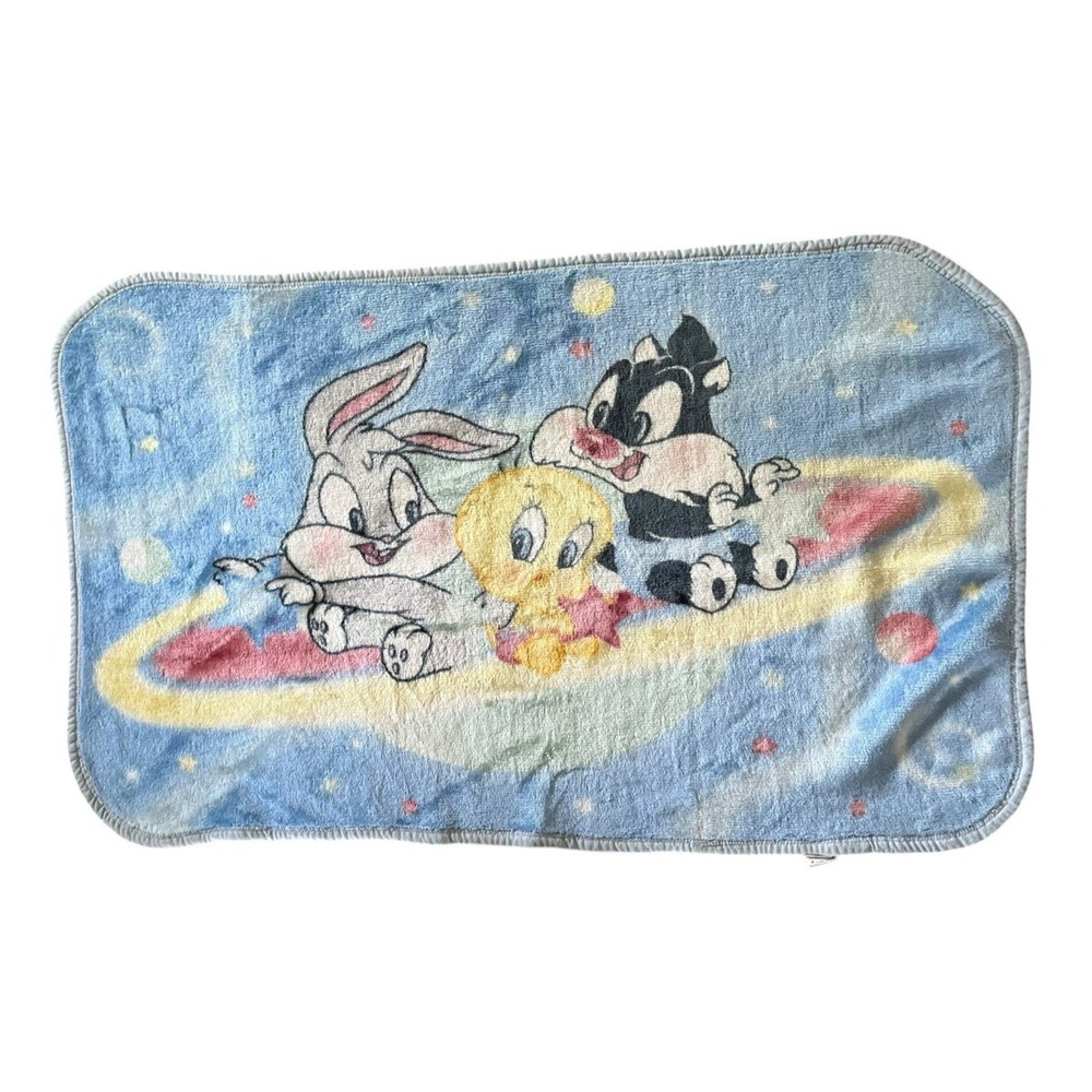 VTG Looney Tunes Baby Bugs Bunny Tweety Sylvester Outer Space Throw Blanket A